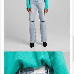 Bershka straight fit high rise with rips